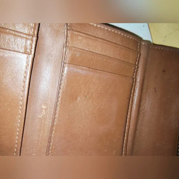 Coach Signature Jacquard Khaki Mini Leather Wallet - Picture 8 of 10